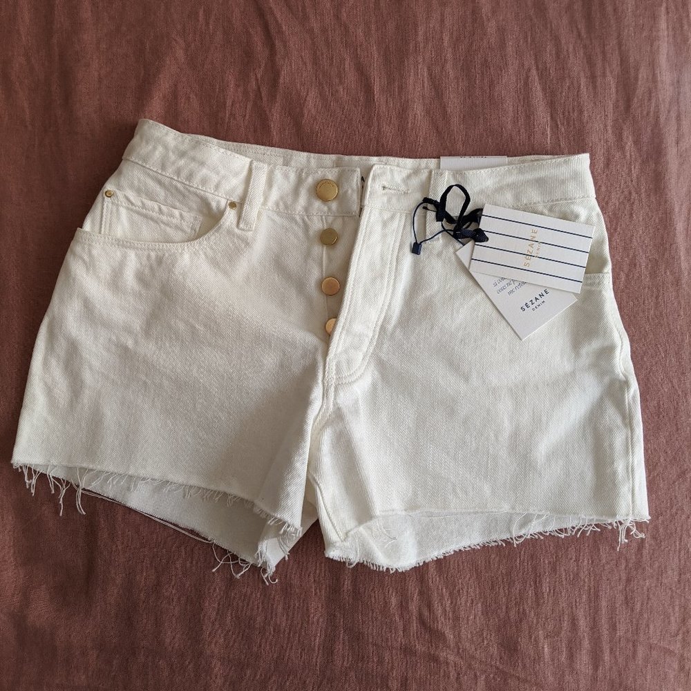 Sézane Denim 1968 Short white/ecru